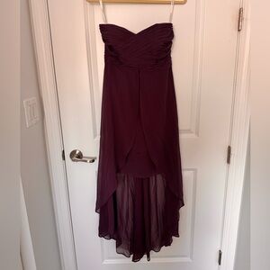 David's Bridal Red High-Low Sweetheart Sundress